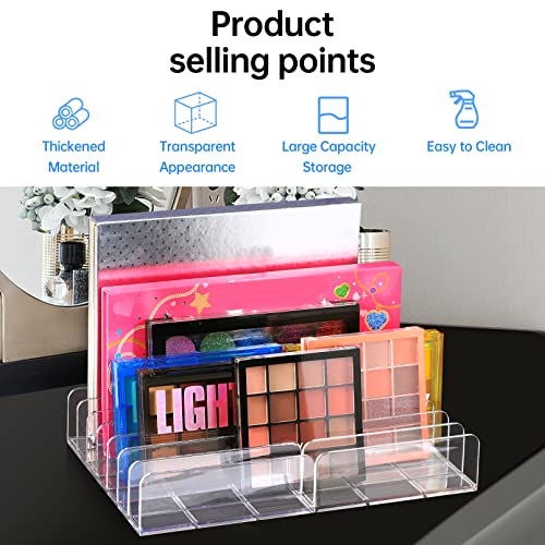 2-Pack Acrylic Eyeshadow Palette Organizer with 7 Sections