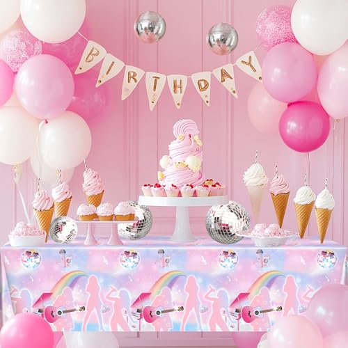 3 Pack Music Birthday Tablecloths | Pastel Plastic Tablecovers 108x54"