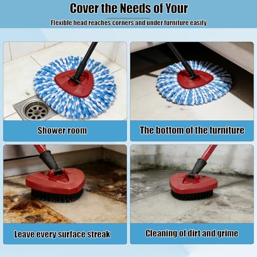 4-Pack Microfiber Mop Head Replacement for Ocedar RinseClean System