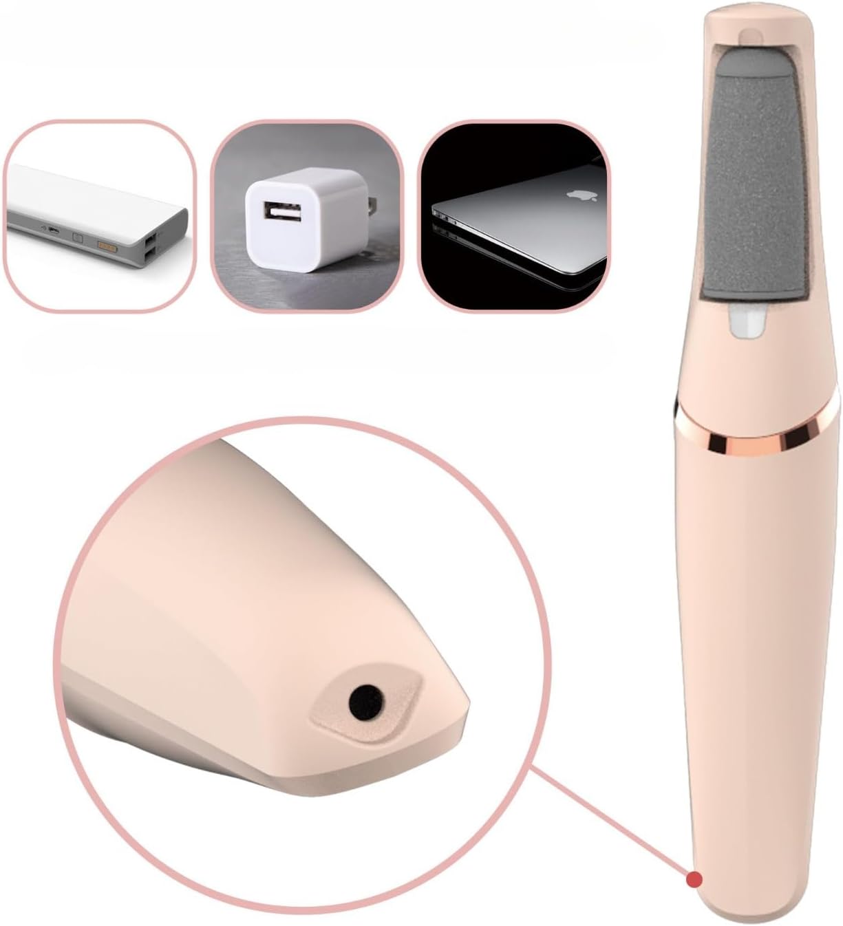 Nuve Callus Remover - Professional Silk 3 Pro Foot Care Tool | Effective & Gentle (White)