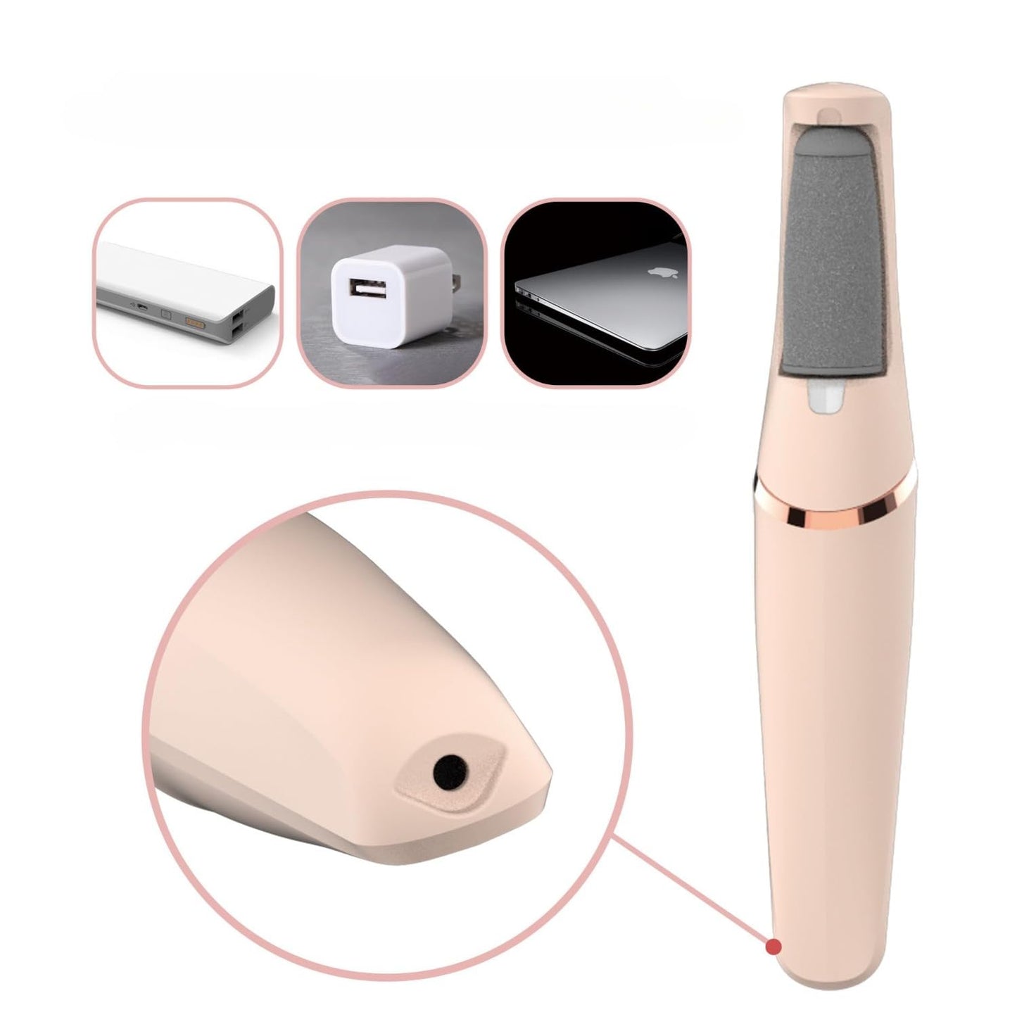 Nuve Silk 3 Pro Callus Remover,Callus Remover for Feet (Pink)