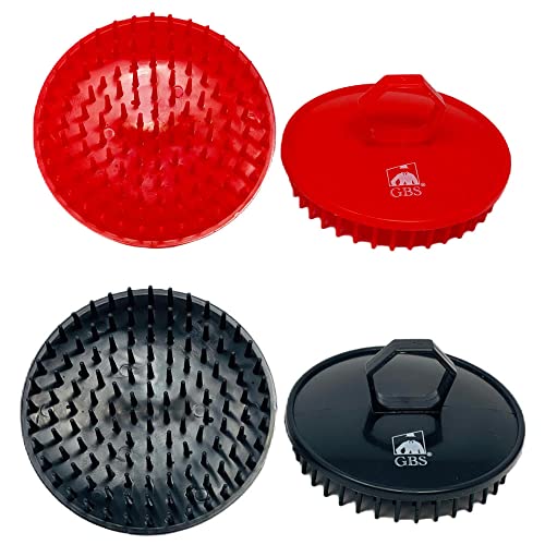 G.B.S Scalp Exfoliator 4 Pack - Shampoo Brush & Scrubber for Dandruff & Hair Care - Red & Black Variants