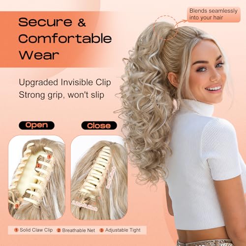 SEIKEA 18-Inch Fluffy Curly Ponytail Extension - Black Brown