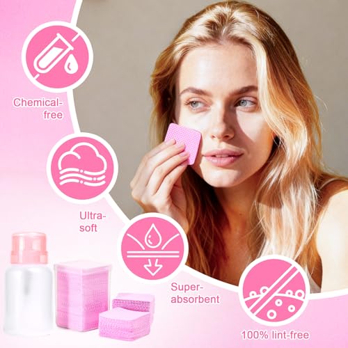 SHEERBLISS 400pcs Lint-Free Nail Wipes with Lockable Pump Dispenser