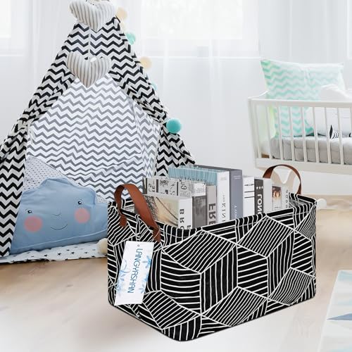 Rectangular Collapsible Storage Basket - Black Diamond Organizer