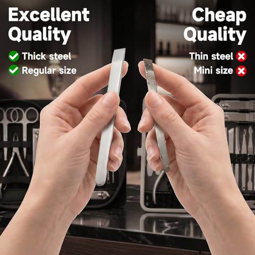 15-Piece Stainless Steel Nail Clippers Set with Leather Case