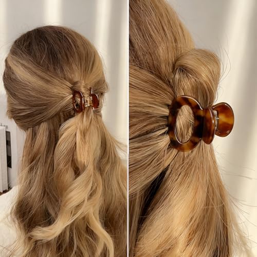 4-Piece Small Tortoiseshell Hair Claw Clips for Women, 1.8-Inch Mini Clips
