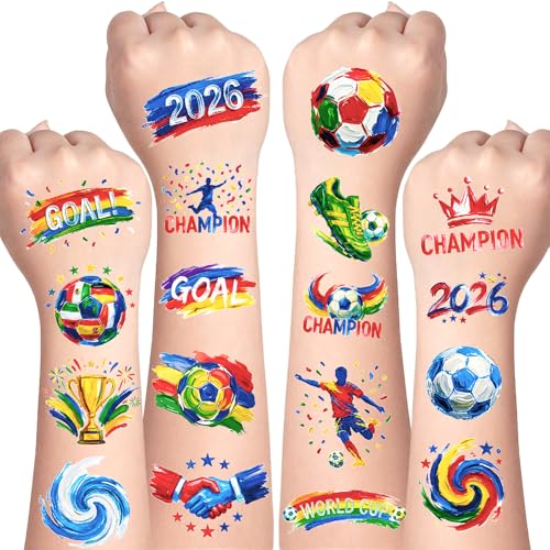 45 Pcs Soccer Temporary Tattoos for Kids & Adults - Waterproof
