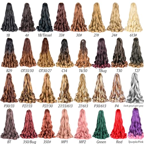 Luoyudu French Curly Braiding Hair 24Inch Loose Wavy 8 Packs #1B Black Bouncy Braiding Hair Extensions 75g/Pack Synthetic French Curl Crochet Hair Extensions£¨8packs,24Inch)