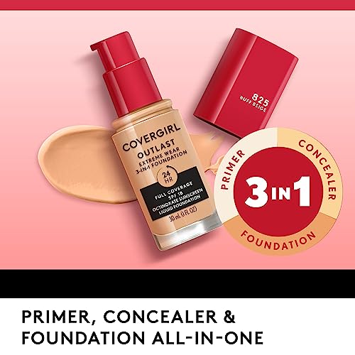 Covergirl Outlast 3-in-1 Full Coverage Liquid Foundation - Buff Beige, SPF 18