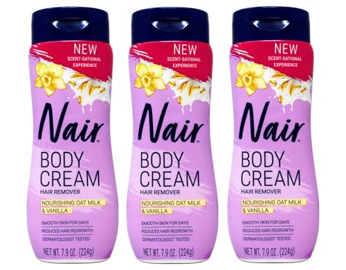 Nair Hair Removal Cream with Oat Milk & Vanilla, 7.9 oz Pack of 3