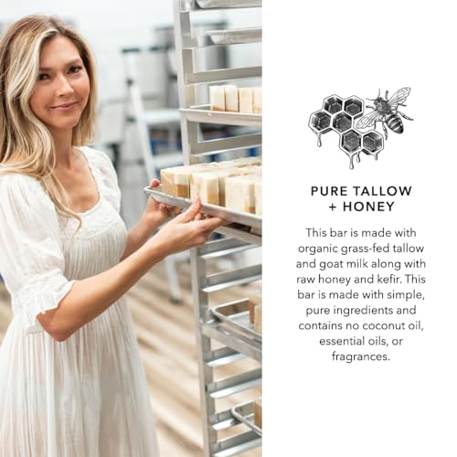 Pure Tallow & Honey Soap Bar - Handmade for Sensitive Skin