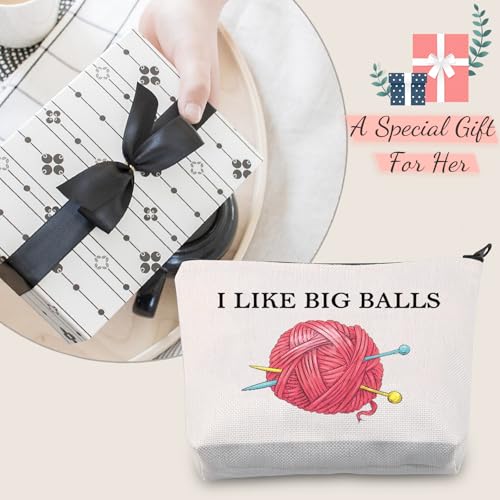 I Like Big Balls Knitting Project Bag - Funny Crochet Supply Organizer
