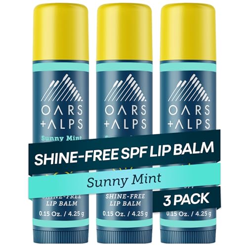 Oars + Alps SPF 18 Lip Balm - Hydrating, Shine-Free, Mint, 3pk