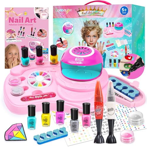 Kids Nail Art Kit with Non-Toxic Polish & Accessories - Perfect for Girls Ages 7-12