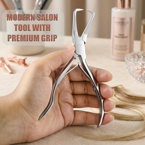 Stainless Steel Micro Link Bead Remover Pliers for Hair Extensions - Cross Edge Silver, 5.5 Inch