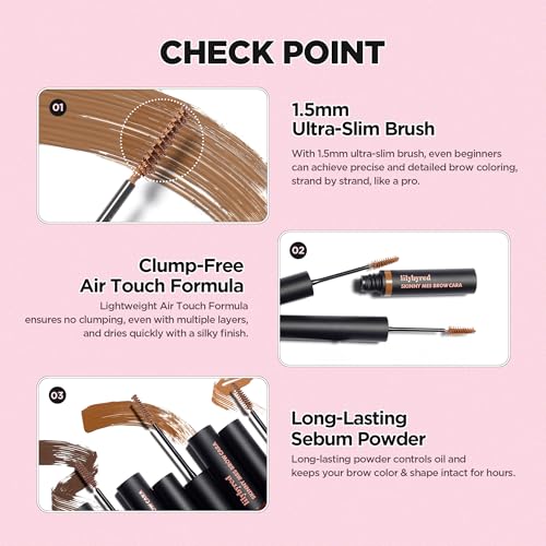 lilybyred Skinny Mes Brow Mascara - 1.5mm Precision Brush, Taupe Brown