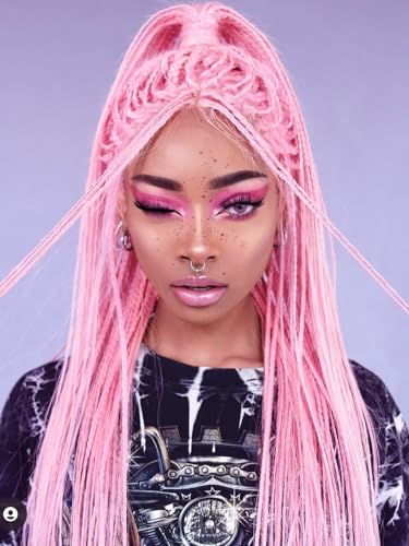 Alrence 30 Inch Pink Braiding Hair - Pre Stretched 3 Packs for Knotless Braids