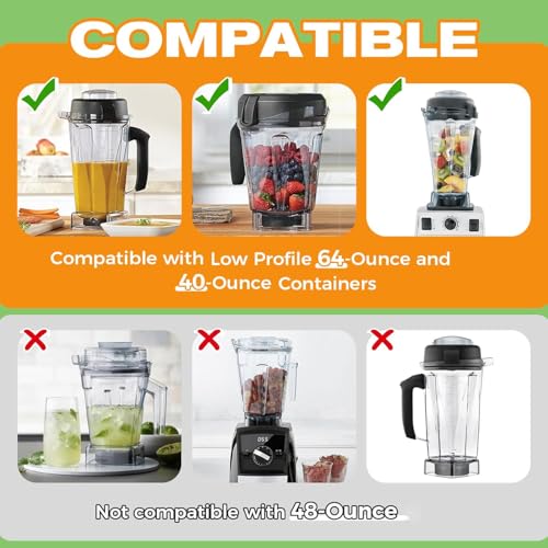 DRELD Low Profile Blender Tamper Tool for 40 & 64-Ounce Containers