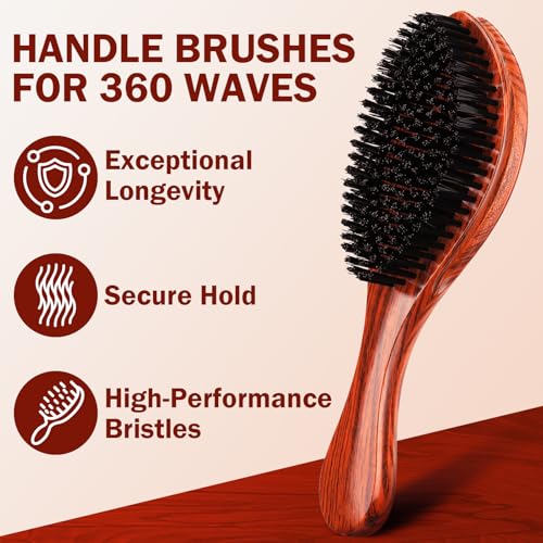 360 Wave Brush for Men - Hard Bristle Hair Styling Tool