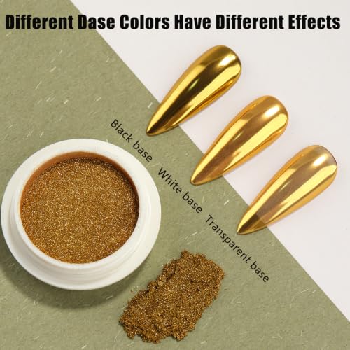 6PCS Holographic Chrome Nail Powder Set - Metallic Mirror Effect