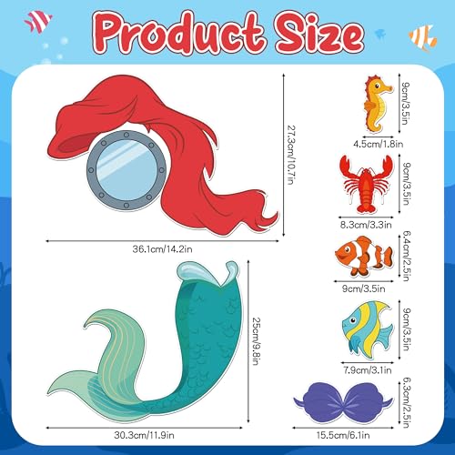 7-Piece Mermaid Cruise Door Magnets Set - Waterproof Sea Animal Decor