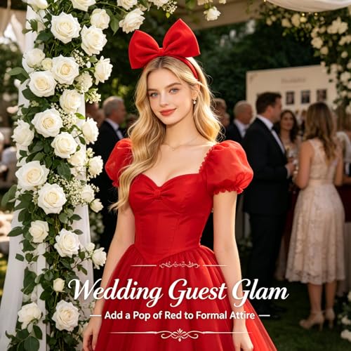 Red Bow Headband for Women - Perfect for Christmas & Halloween