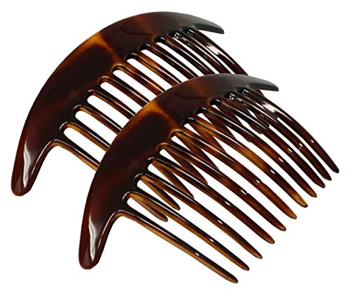 Parcelona Large Tortoise Shell Hair Combs - Set of 2, 5"