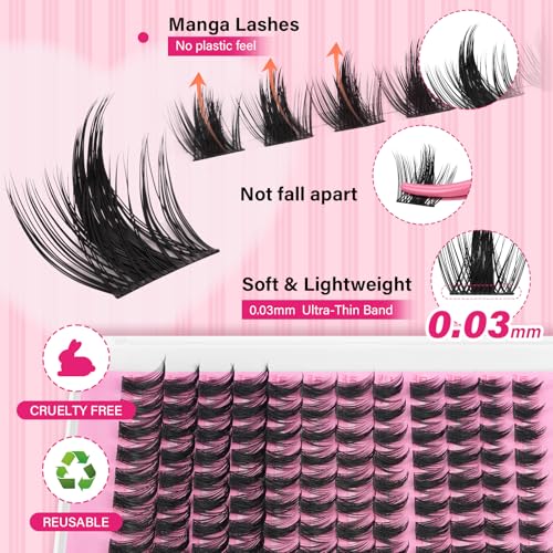 PROLASHBEAUTY Sunset Lash Clusters - Mixed 10-18mm Eyelash Sets, Reusable Makeup Tool