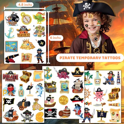 Pirate Temporary Tattoos for Kids - 50 Fun Designs