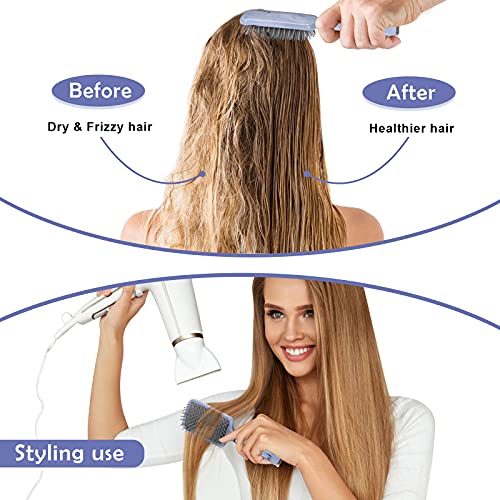 Marble Paddle Hair Brush with Air Cushion for Detangling & Massage