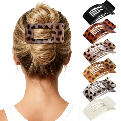 Matte French Flat Hair Clips - 6pc Non-Slip Claw Clips for Women