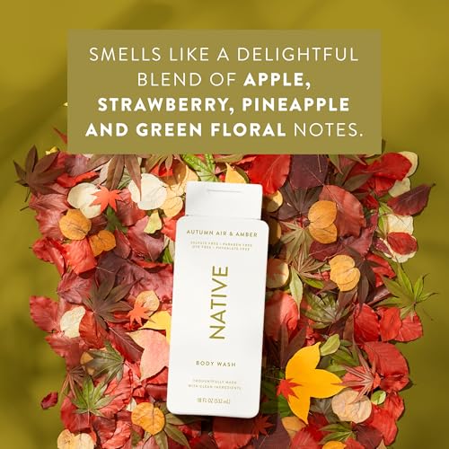 Native Body Wash - Autumn Air & Amber, 18 oz (2-Pack) - Sulfate & Paraben Free