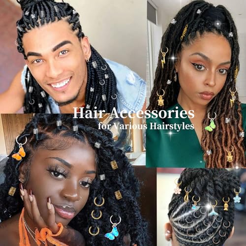 245PCS Gold Hair Jewelry Set - Dreadlock Accessories & Beads