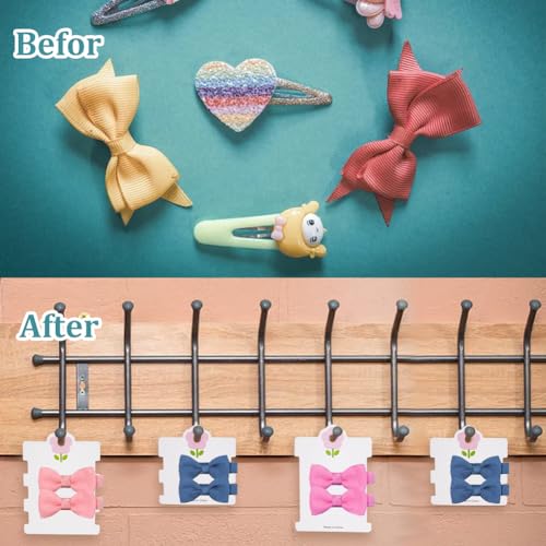 150Pcs Hair Clip Display Cards - White Cardboard Holders for Hair Accessories