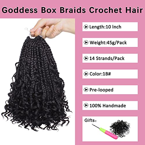 COOKOO 10 Inch Boho Goddess Box Braids Crochet Hair - 8 Pack Pre-looped