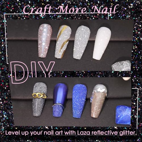 Laza 1.5g Diamond Nail Glitter - Holographic Reflective Crystals