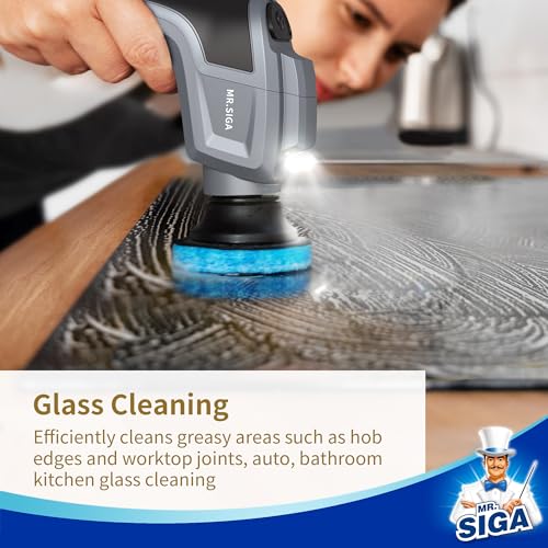 MR.SIGA Non-Scratch Pad Refills for Electric Spin Scrubber - 10 Pack