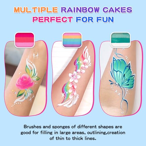 Professional Face Painting Kit for Kids and Adults - 12-Color Split Palette