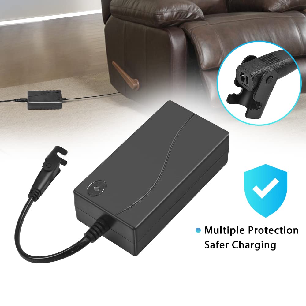 Power Recliner Power Supply, Sopito 2-Pin AC/DC Adapter 100-240V 50/60hz, Quality 29V 2A Switching Transformer, Replacement Part for Recliner Couch/Electric Sofa/Lift Chair/Standing Desk