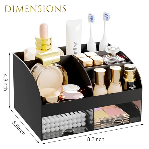 Makeup Organizer with 2 Drawers - Compact Cosmetic Storage