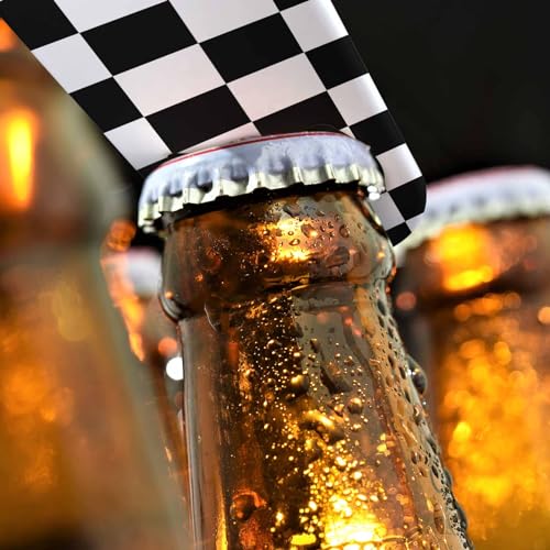 Stainless Steel Checkered Bottle Opener Keychain for Home & Bar