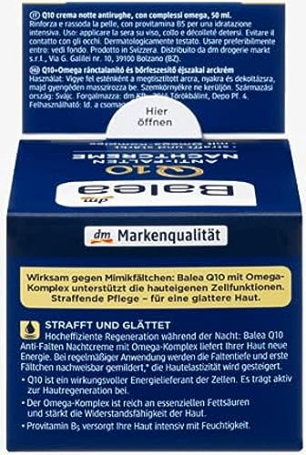 Volans Balea Q10 Anti-Wrinkle Night Cream 50ml - Skin Rejuvenating Face Moisturizer