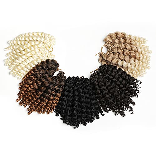 SHAROPUL 8-Inch Jamaican Twist Crochet Braids - 3 Pack Ringlet Wand Curl