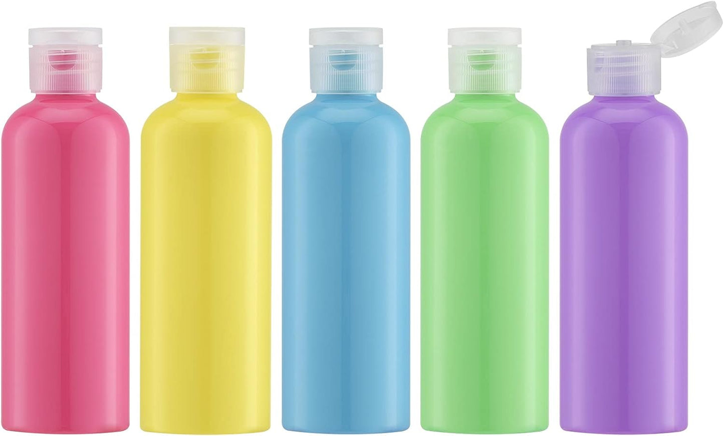 Travel Bottles for Toiletries - TSA Approved 3.4 oz Clear Squeeze Containers | Leak-Proof Mini Liquid Tubes for Shampoo & Lotion