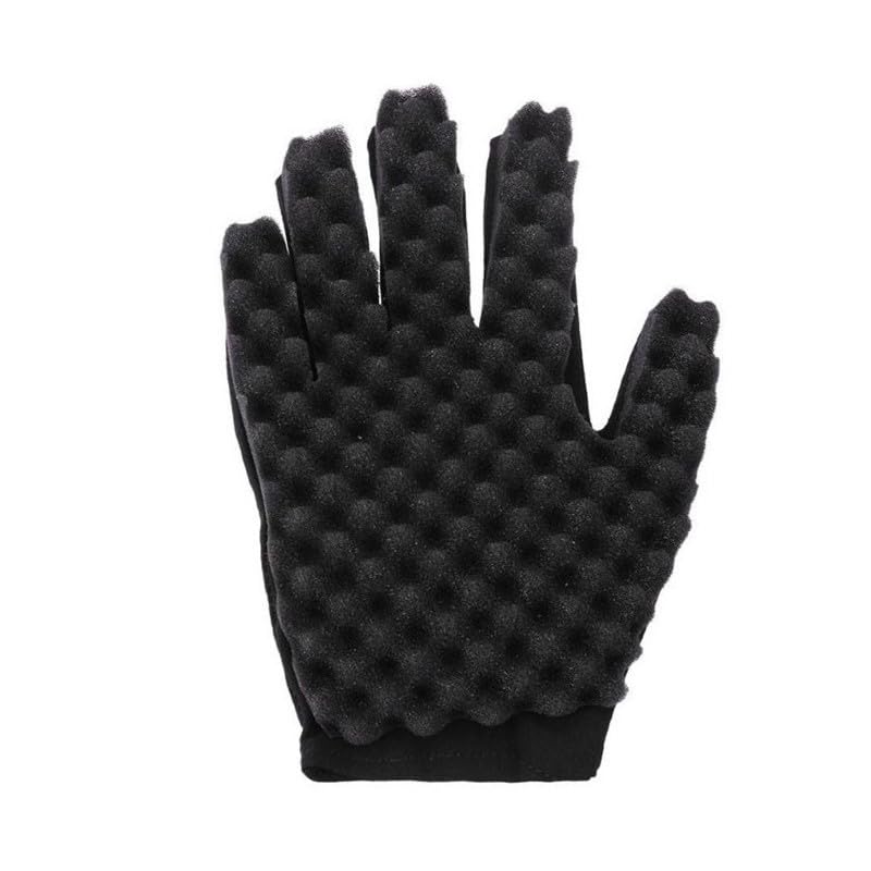 Type F Twist Hair Tool Set with Sponge Brush, Metal Comb & Glove for Afro Hair – Black
