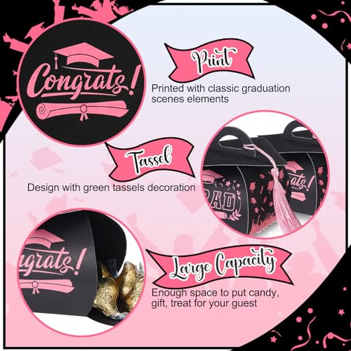 30 Pcs Graduation Cap Gift Boxes with Tassels | Class of 2026 Party Favors