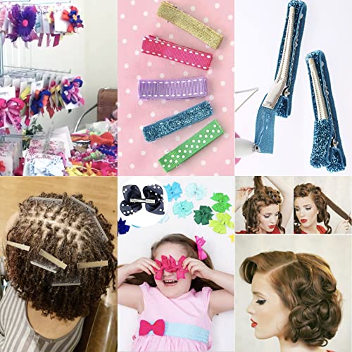 TSEROFAY 120Pcs 4.5cm Metal Plain Small Alligator Clips for Bows Crafts Silver