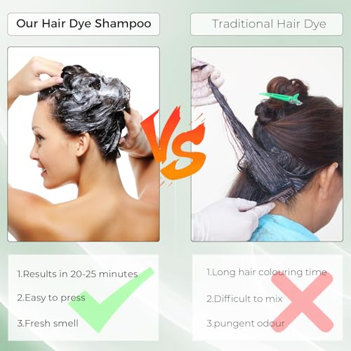 Dark Brown Hair Dye Shampoo 3-in-1 for Gray Coverage - KAISASA