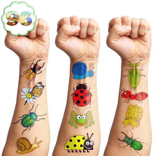 60PCS Kids Bug Temporary Tattoos - Fun Insect Stickers for Parties